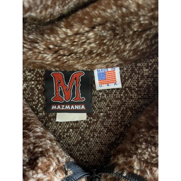 Awesome 90s Mazmania Fleece XS Moose Crossing Brown White(Fits a bit Larger) - Picture 5 of 14